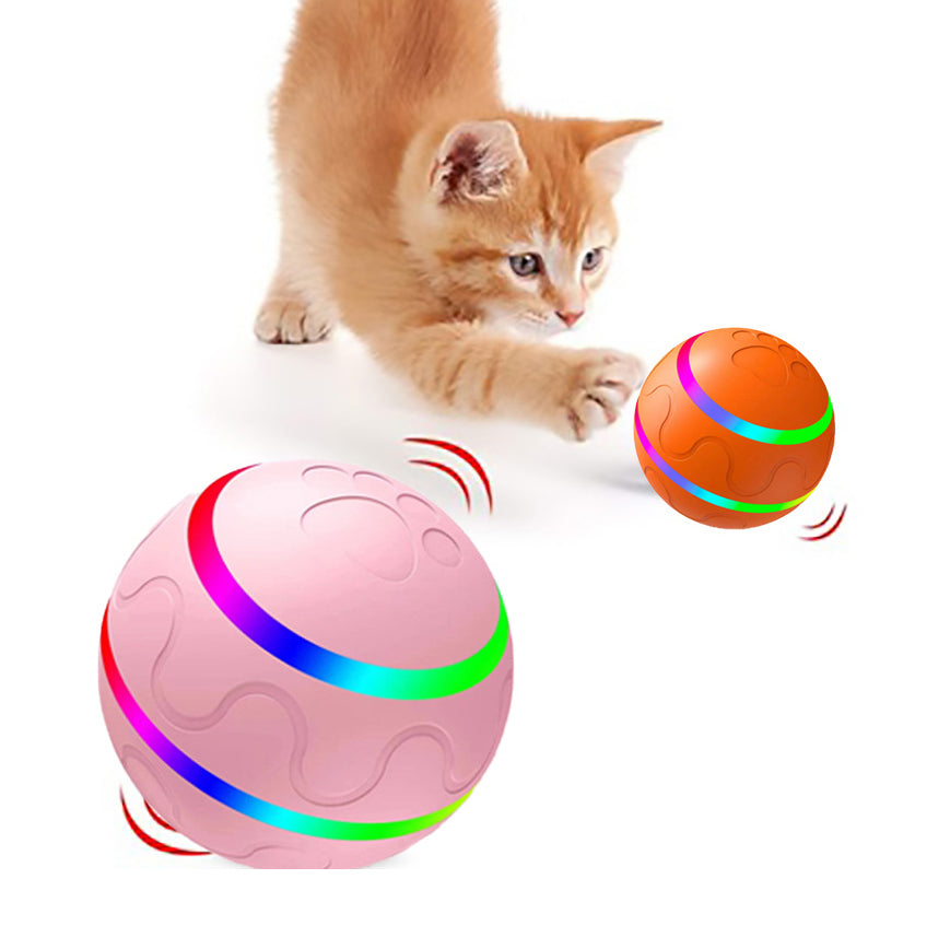 Katzen-Zauberball - Das interaktive, selbstrotierende LED-Spielzeug mit automatischer Rotation